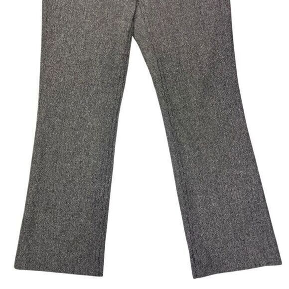 Per Se Pants Womens Sz 6 Tall Black White Shimmer Wool Straight Leg Flap Pockets - Picture 5 of 14